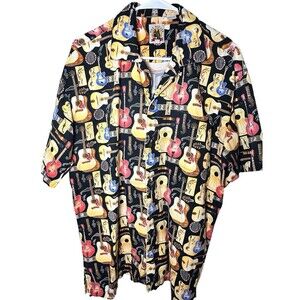 Max Boxxer USA Rock and Roll Music Guitar Camp Shirt Mens Sz Large Short Sleeve